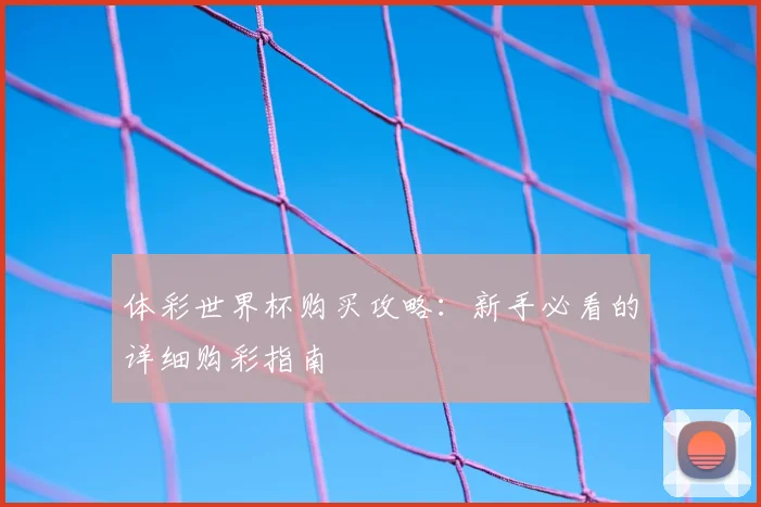 体彩世界杯购买攻略：新手必看的详细购彩指南